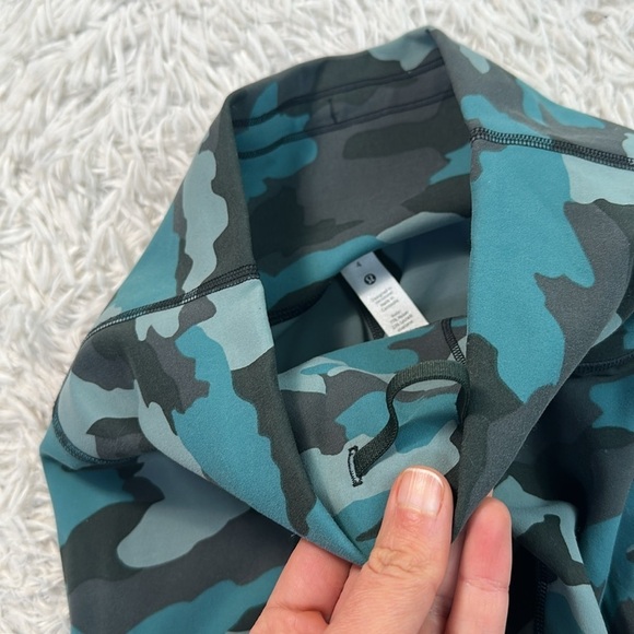 Lululemon Wunder Train High-Rise Crop 21" Heritage 365 Camo Tidewater Teal Multi - Picture 3 of 7